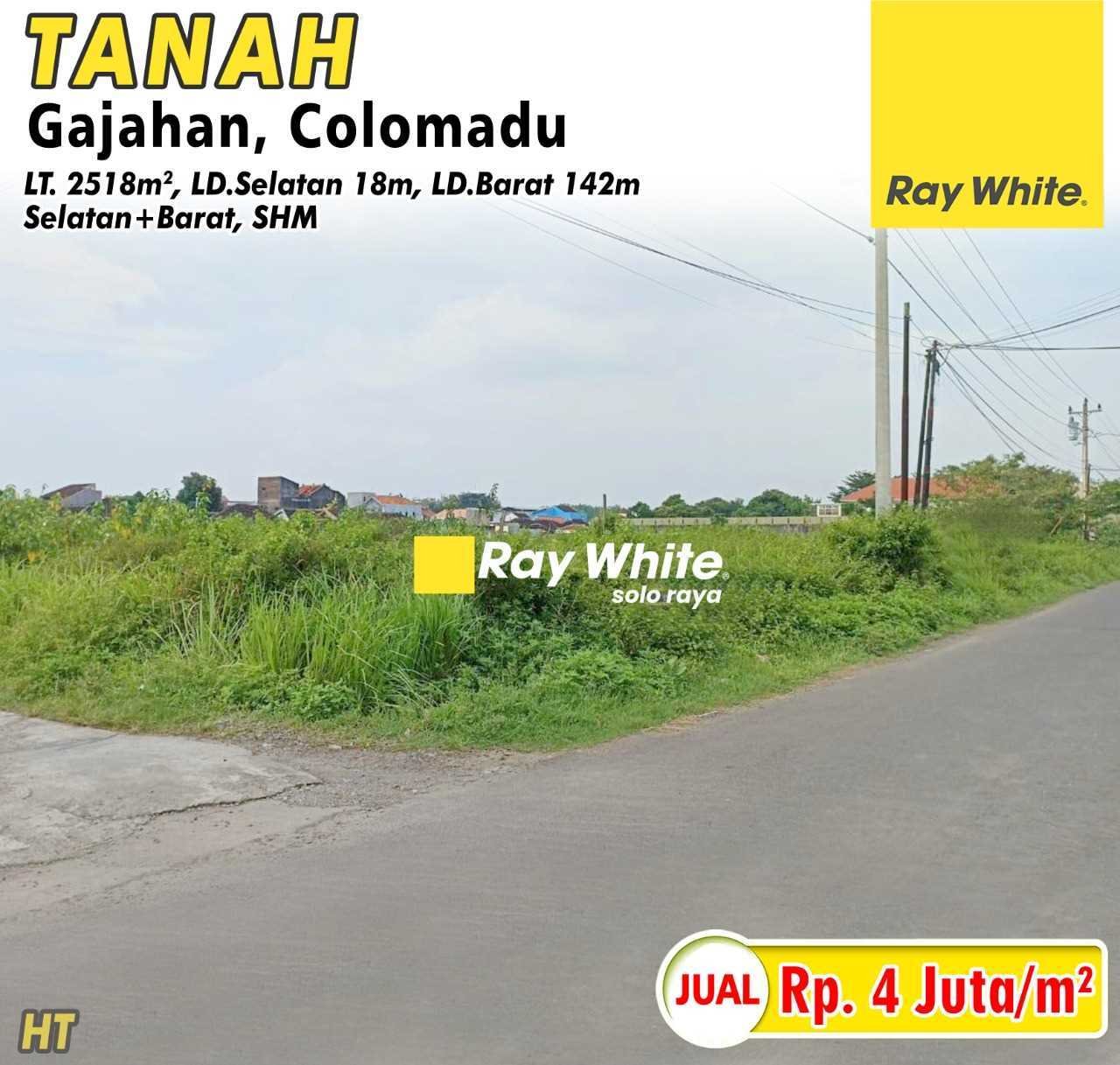 Hartono-tanah jual jl. palem raya gajahan colomadu karanganyar. SHM 0260. hrg 4Jt per m2