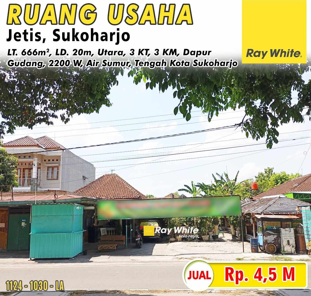 1030. LEa-R. Usaha jl. anggrek demakan jetis sukoharjo. HRg 4,5M (pra listing)