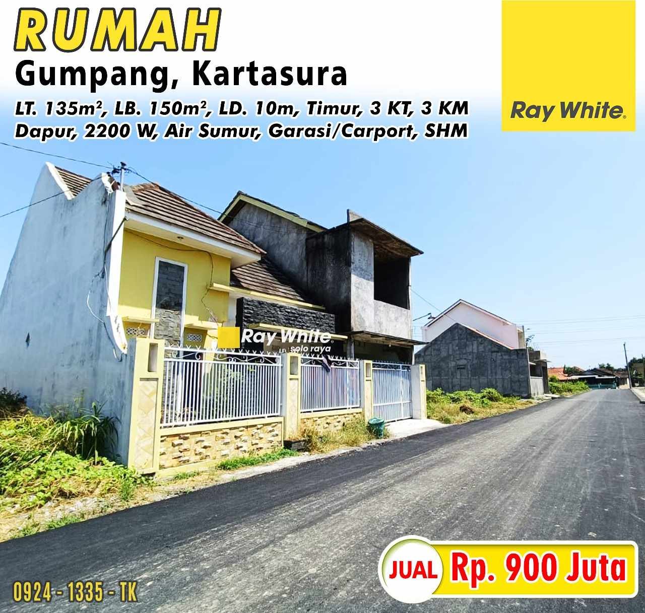1335. Tatik-Rumah jual margosukan gumpang kartasura sukoharjo. SHM 4090. Hrg 900Jt