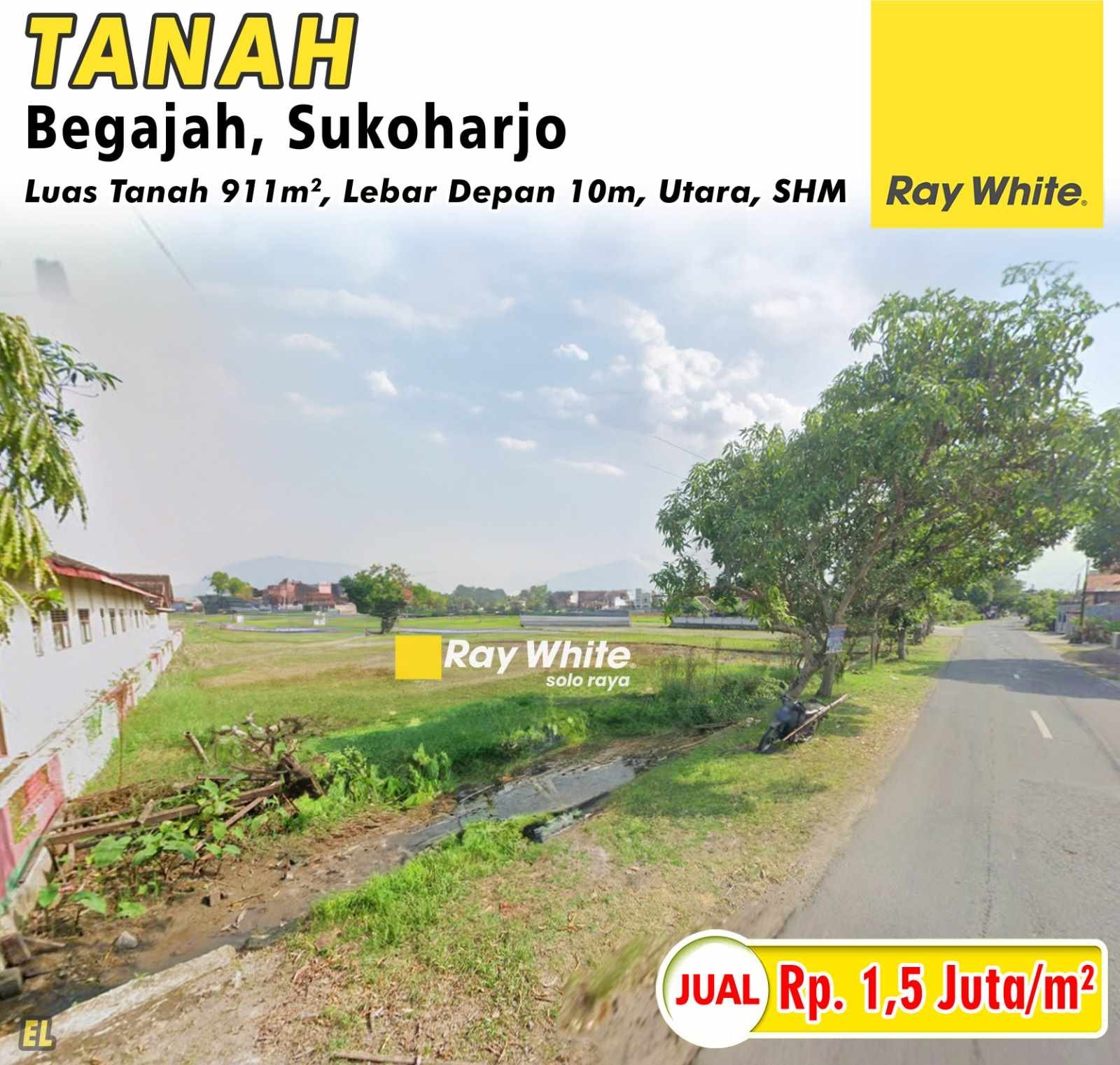 Elsye-tanah jual begajah sukoharj sukoharjo. Hrg 1,5Jt per m2 (pra listing)