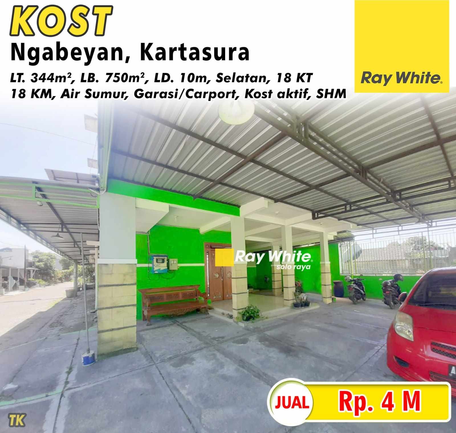 Tatik-Kost jual perum puri permata ngabeyan kartasura sukoharjo. SHM 3313. Hrg 4M