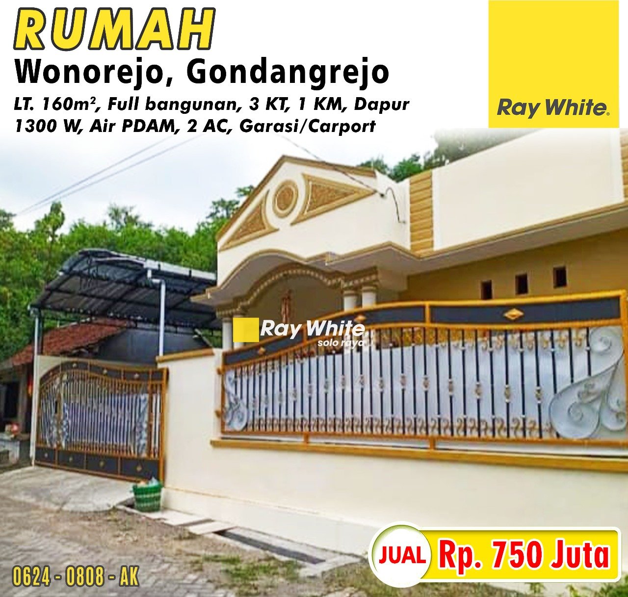 0808.Anik-Rumah jual perumnas bumi wonorejo Gg. mawar wonorejo gondangrejo karanganyar. HRg 750Jt (pra listing)