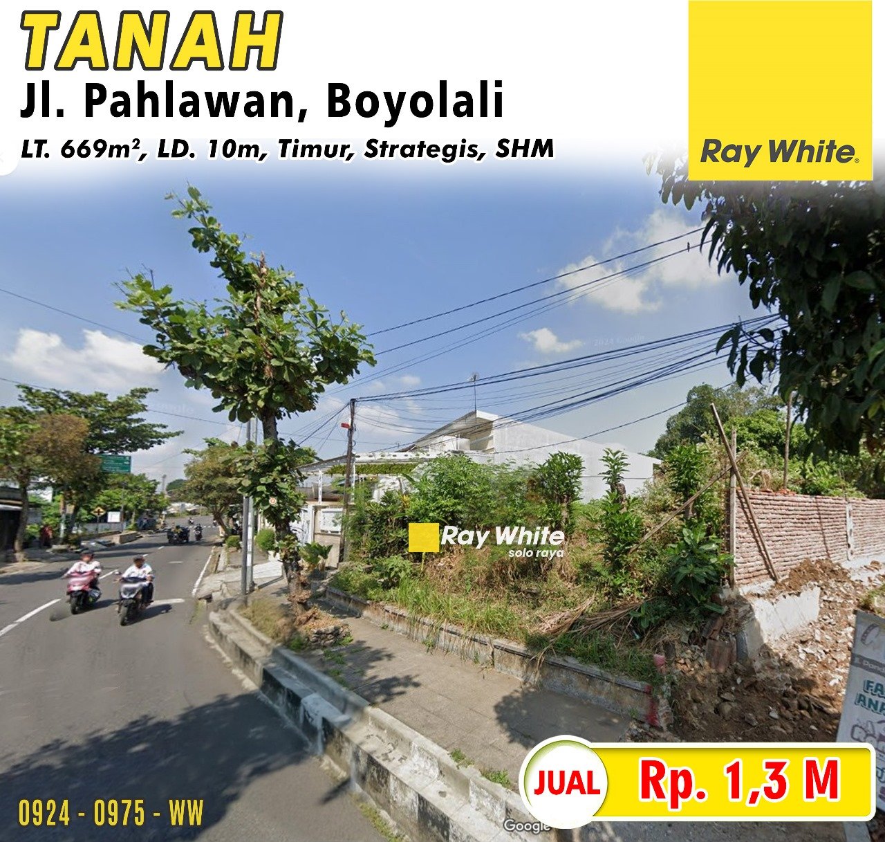 0975. Winny-Tanah jual jl. pahlawan siswodipuran boyolali. Hrg 1,3M (pra listing)