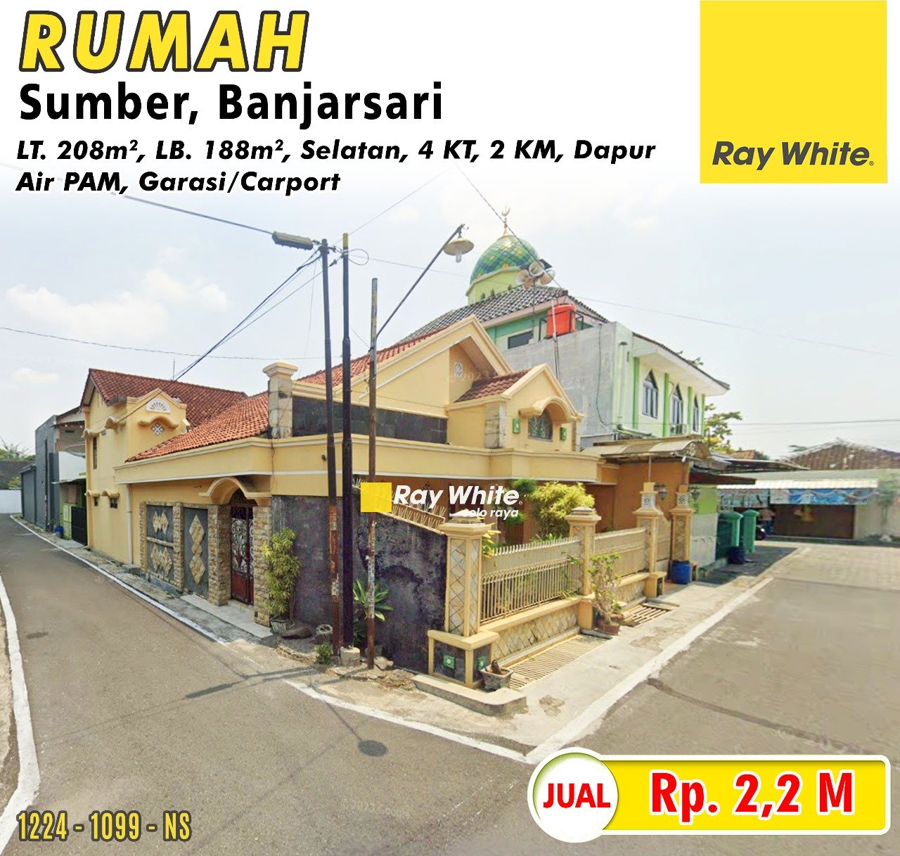 1099. Nysa-Rumah jual jl. kutai sumber banjarsari surakarta. Hrg 2,2M (pra listing)