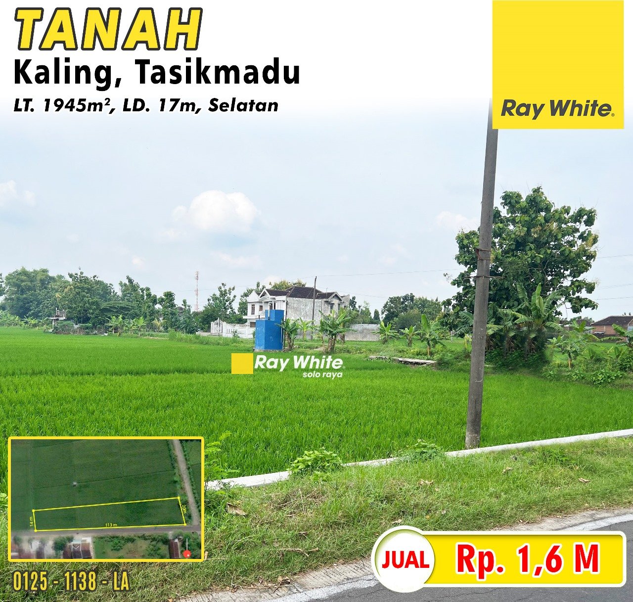 1137. Lea-tanah jual kaling tasikmadu karanganyar. HRg 1,6M (pra listing)