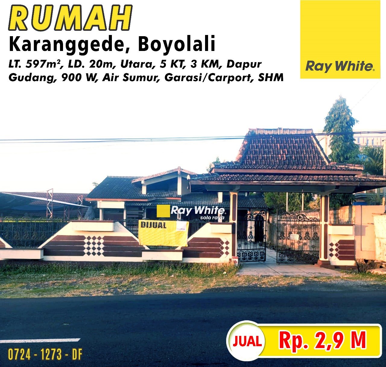 1273.Defri-Rumah jual sendang karanggede boyolali. SHM 1397. Hrg 2,9M