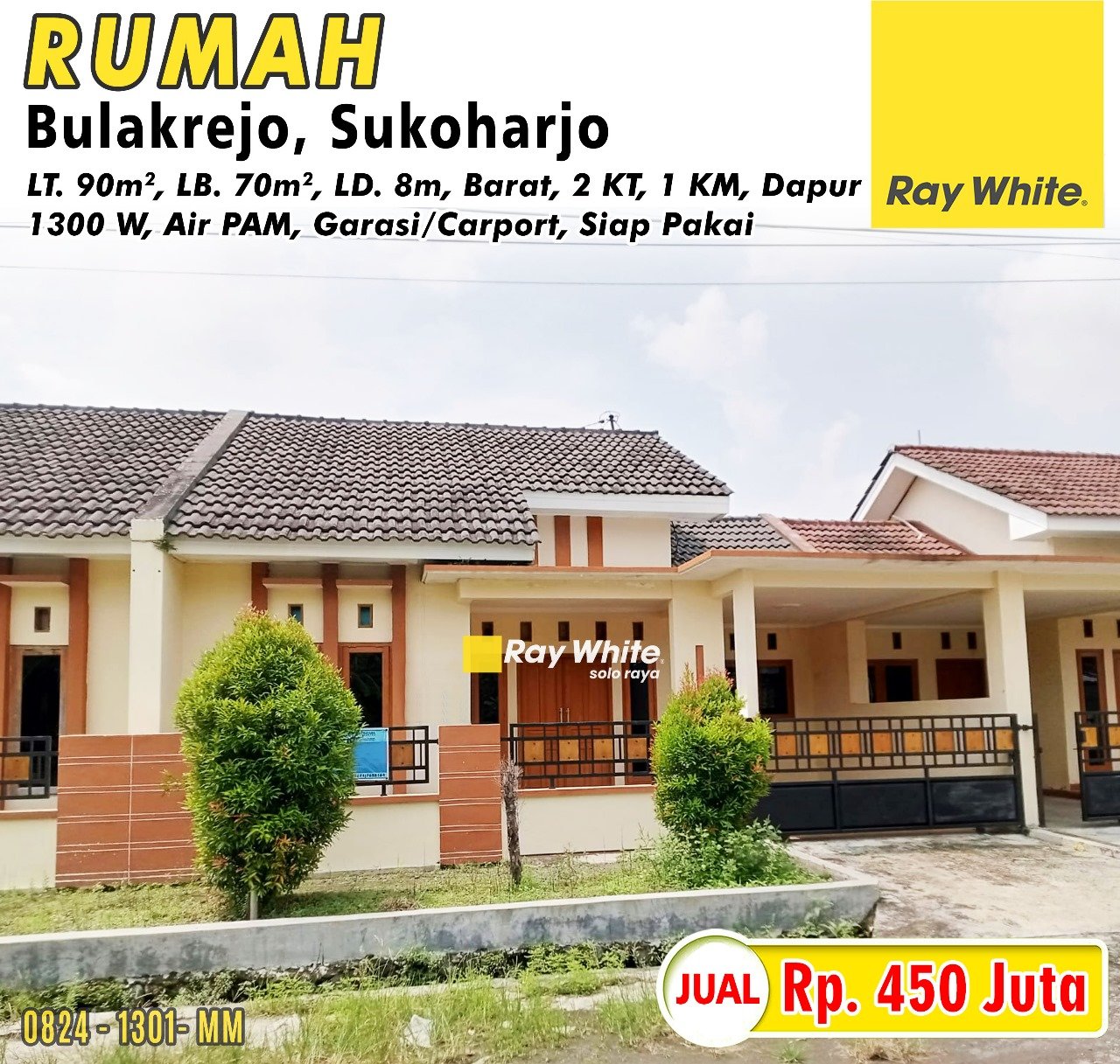 1301. Meme-Rumah jual graha permata alam bulakrejo sukoharjo. HGB 529. Hrg 450Jt