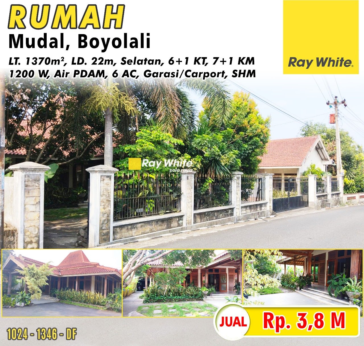 1351. Defri-Rumah jual mudal boyolali boyolali. SHM 2203. Hrg 3,8M