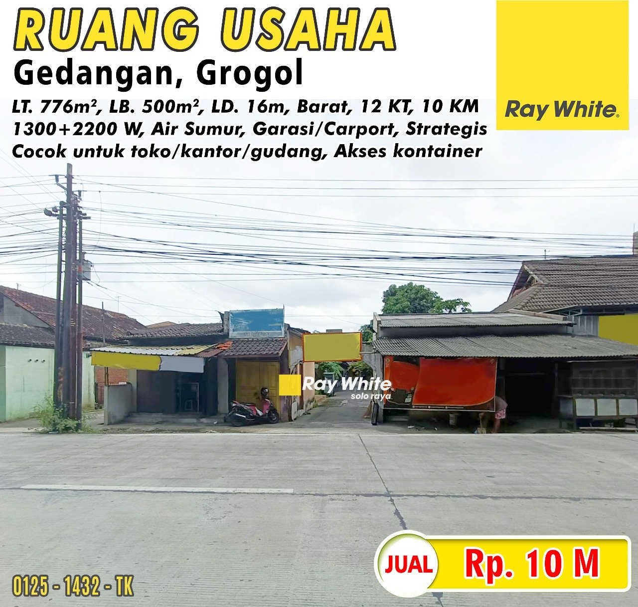 1432. Tatik-Ruang usaha jual jl. tanjung anom gedangan grogol sukoharjo. SHM 2235. HRg 10M