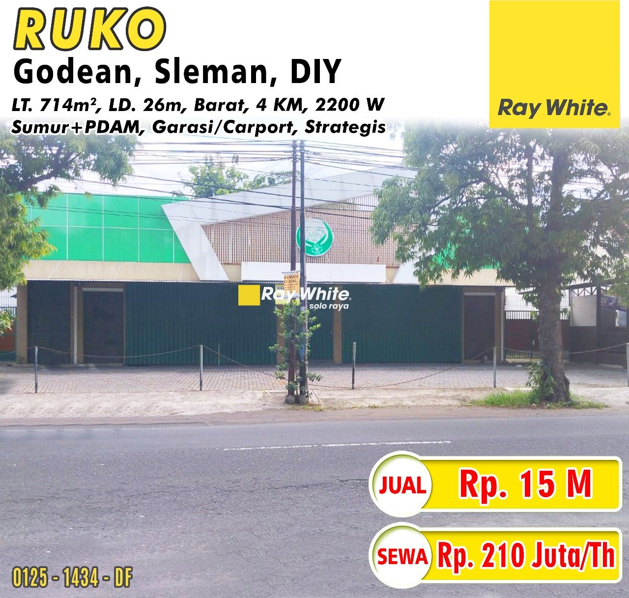 1434. DEfri-Ruko jual sewa sidokarto godean sleman. SHM. HRg 15M; 210Jt per th