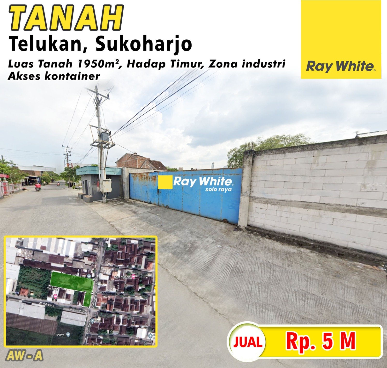 AWan-Tanah jual telukan grogol sukoharjo. Hrg 5M (pra listing)