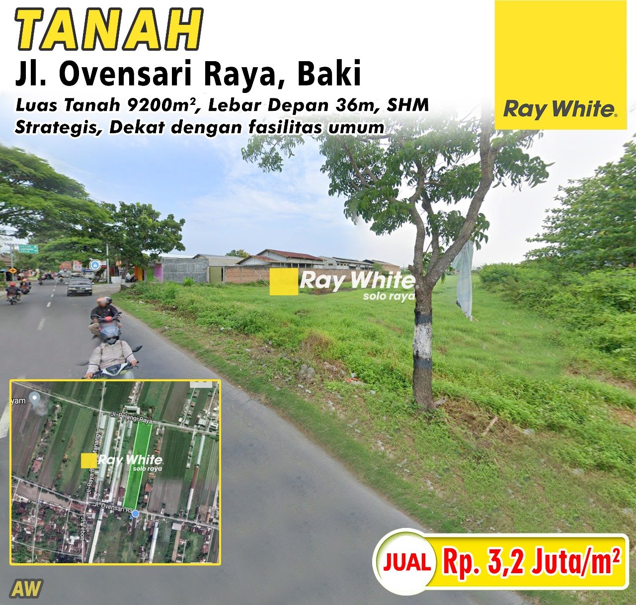 Awan-Tanah jual jl. ovensari kadilangu baki sukoharjo. SHM 508,639,893,1154. Hrg 2,5jt per m2 revisi jd 3,2Jt per m2