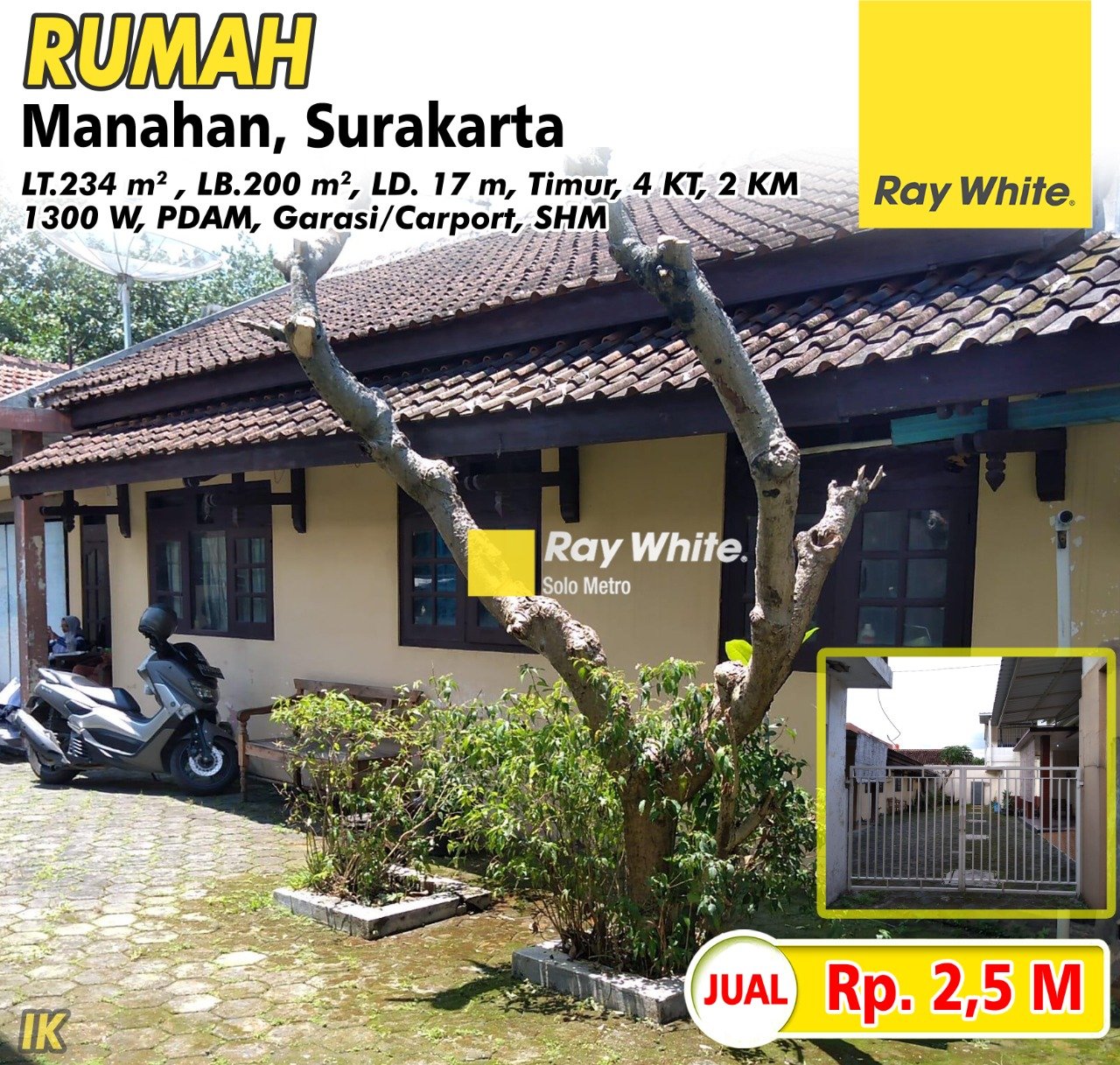Ika-Rumah jual jl. srikatan manahan banjarsari surakarta. SHM 746. Hrg 2,5M