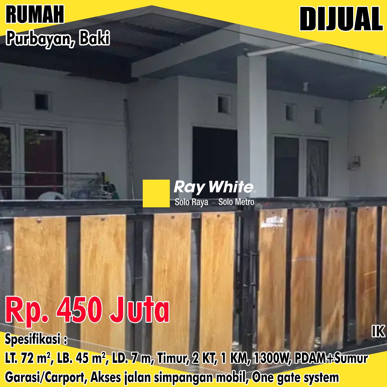 Ika-Rumah jual perum purbayan paradise purbayan baki sukoharjo. Hrg 450jt (pra Listing)