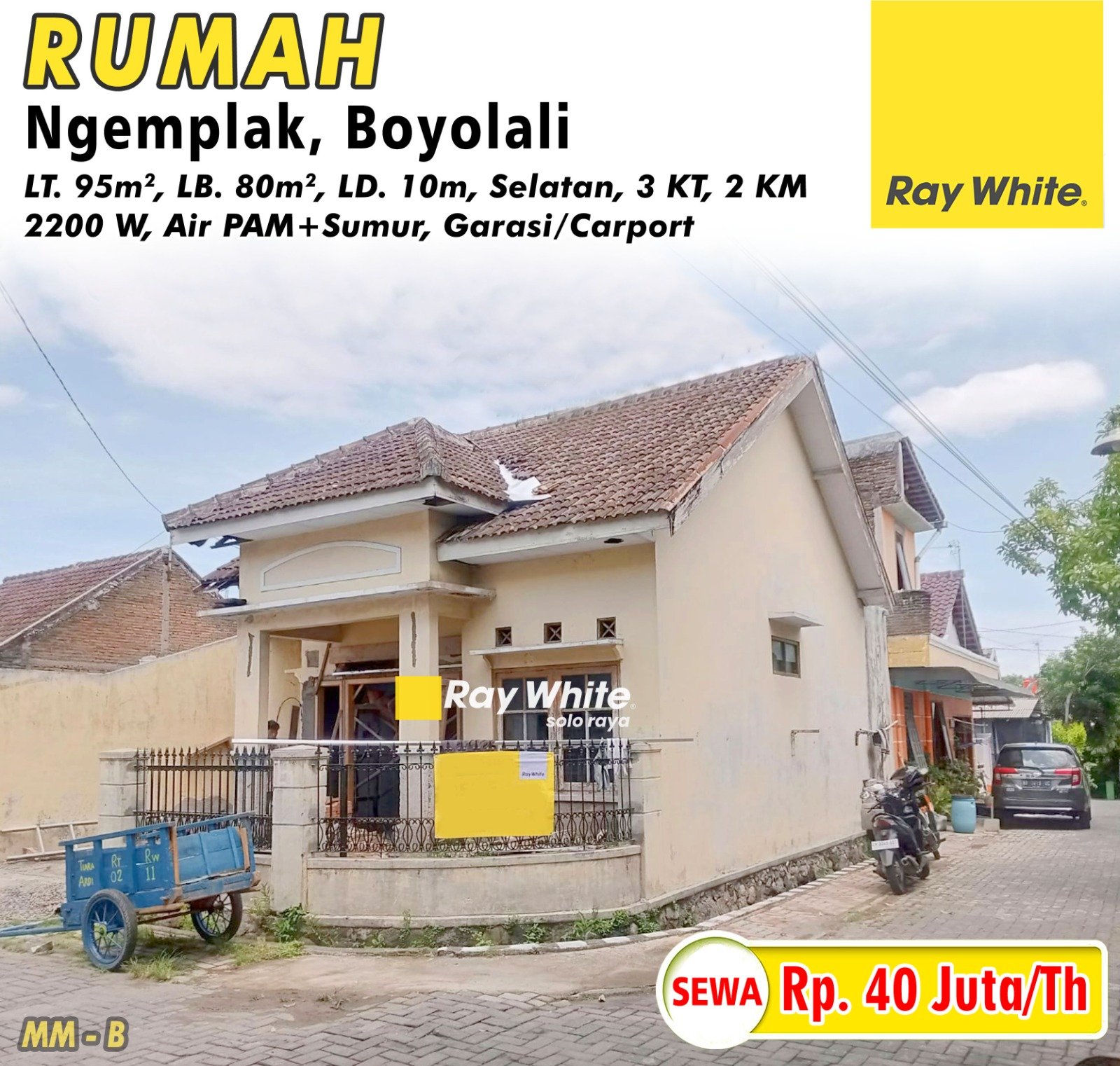 Meme-Rumah sewa perum tiara ardi gagaksipat ngemplak boyolali. Hrg 40Jt per th. Grade B (pra listing)