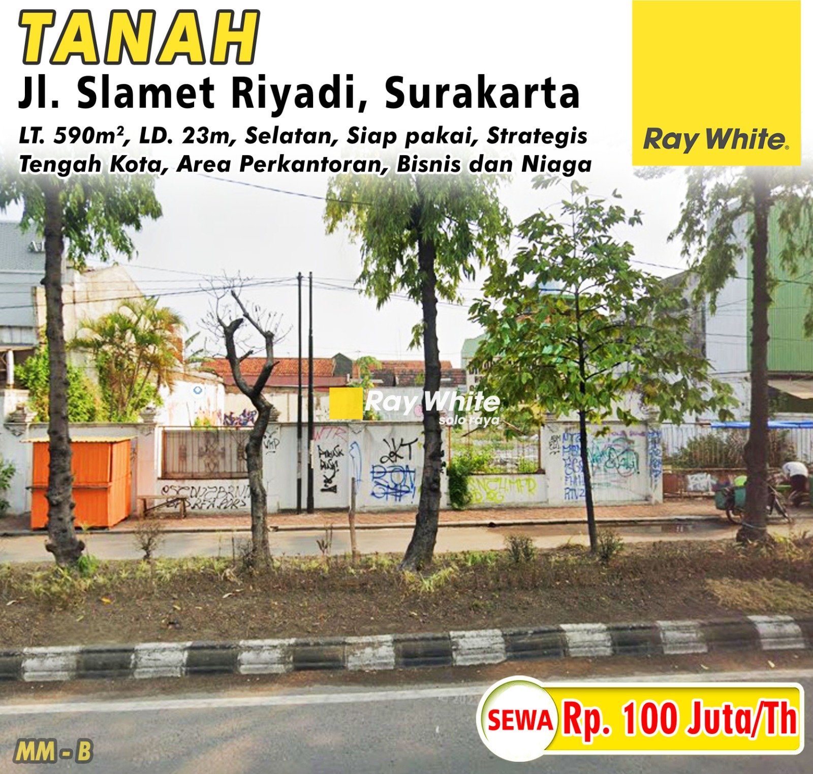Meme-Tanah sewa jl. slamet riyadi kleco surakarta. Hrg 100Jt per th. Grade B (pra listing)