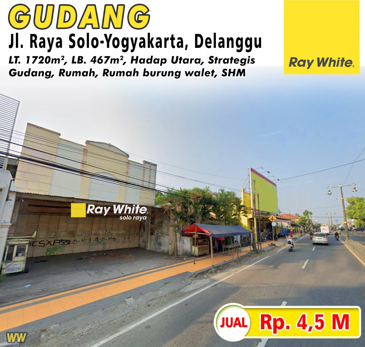 Winny-Gudang jual jl. Solo yogyakarta sabrang delanggu klaten. SHM 1085, 1586, 1671, 1672, 1676. Hrg 3,5M revisi jd 4,5M
