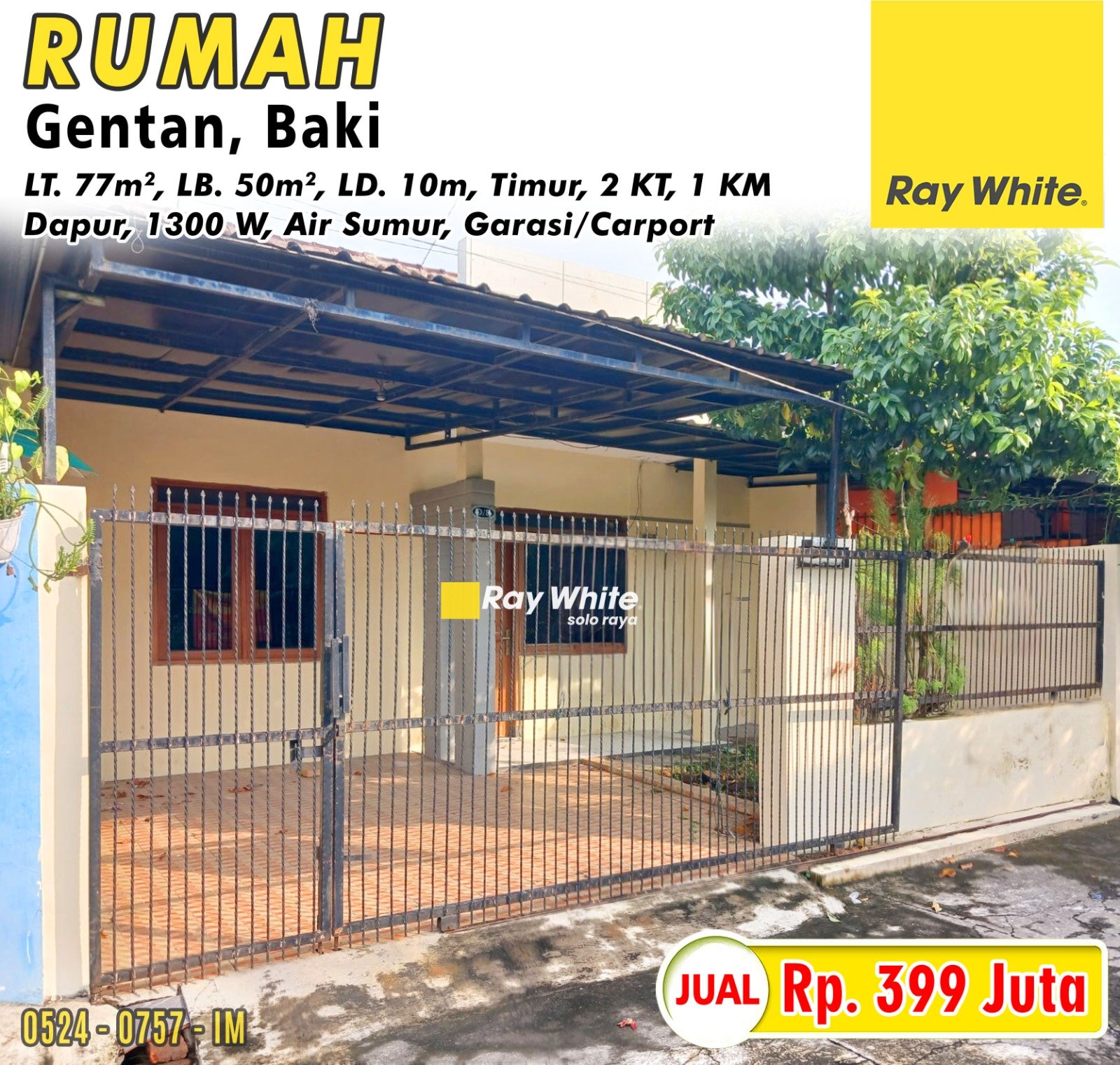 0757.Imam-Rumah jual gentan waru baki sukoharjo. Hrg 399Jt (pra listing)