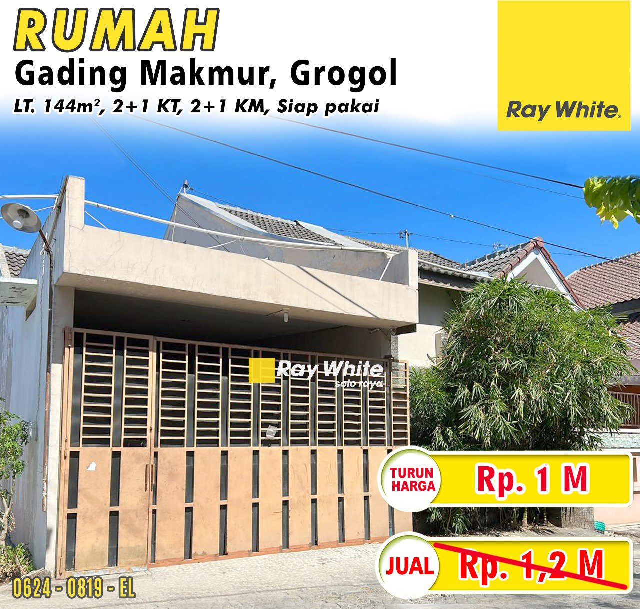 0819. Elsye-Rumah jual perum gading makmur grogol sukoharjo. Hrg 1,2M turun jd 1M (pra listing)