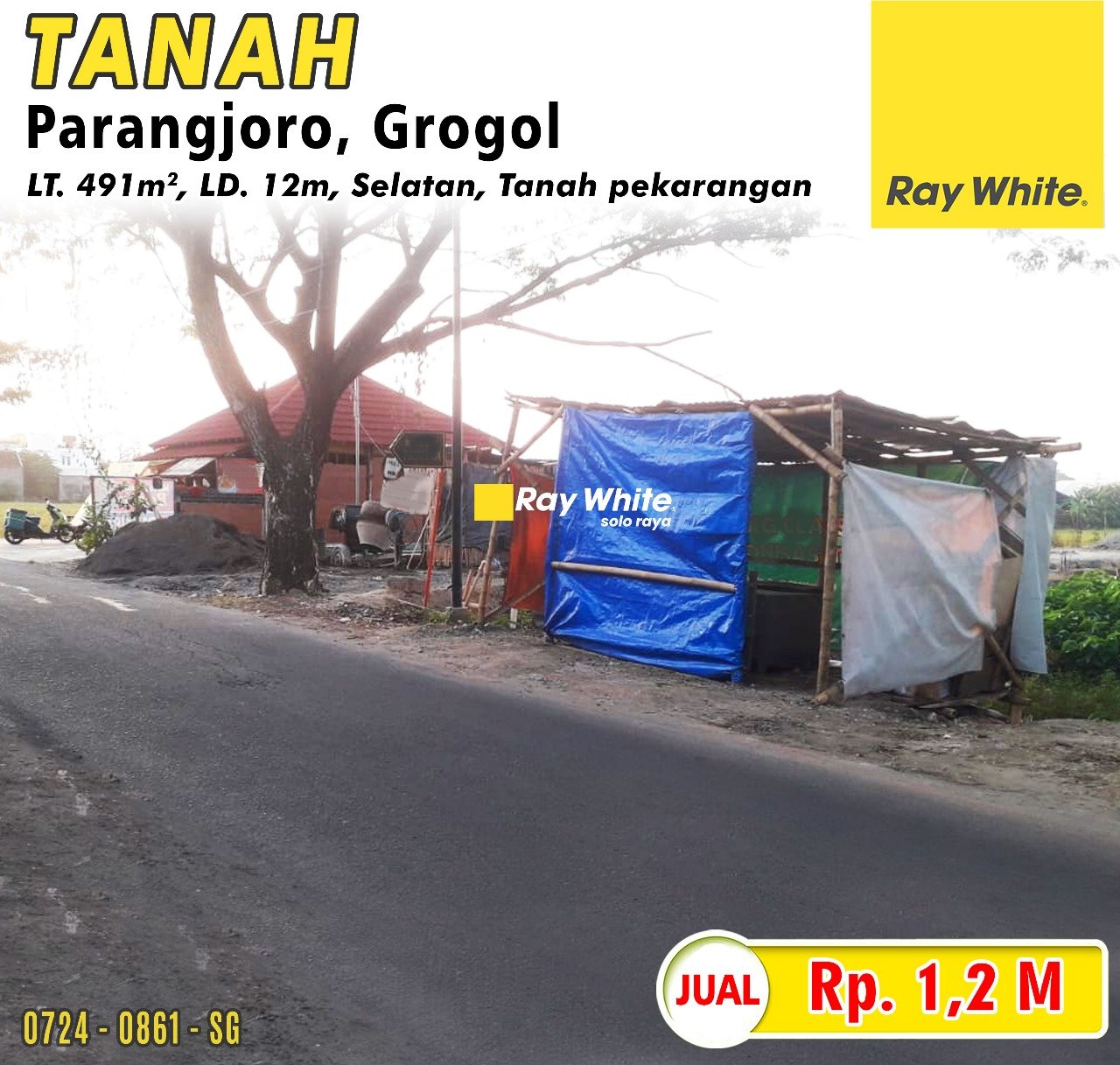 0861. Sugiman-tanah jual parangjoro grogol sukoharjo. Hrg 1,2M (pra listing)