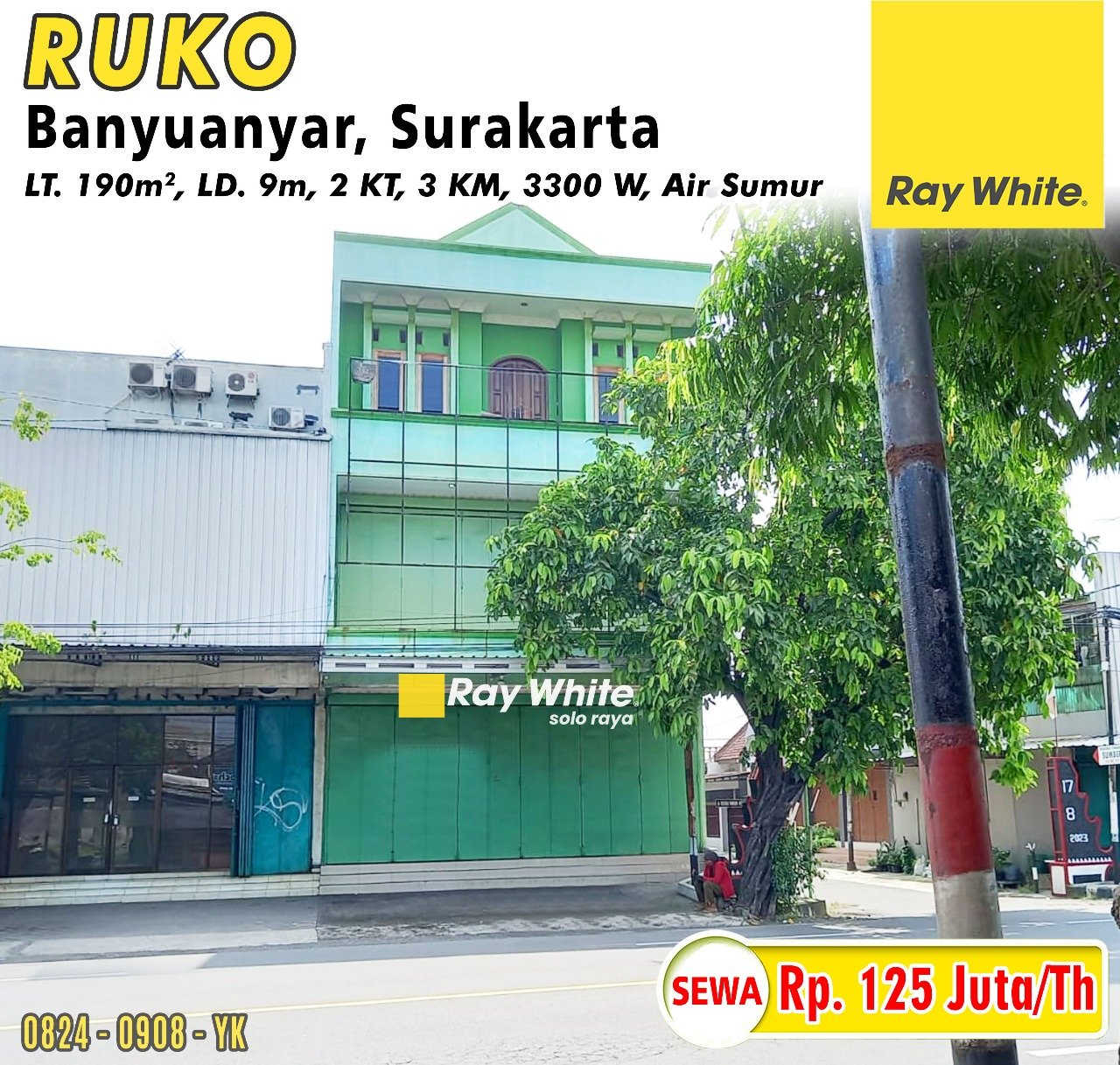 0908. Yanik-Ruko sewa banyuanyar banjarsari surakarta. HRg 125Jt per th (pra listing)