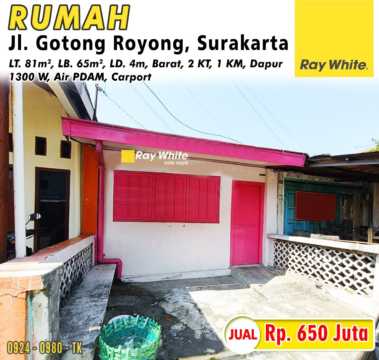 0981.Tatik-Rumah jl. gotong royong jagalan jebres surakarta. Hrg 650Jt (pra listing)