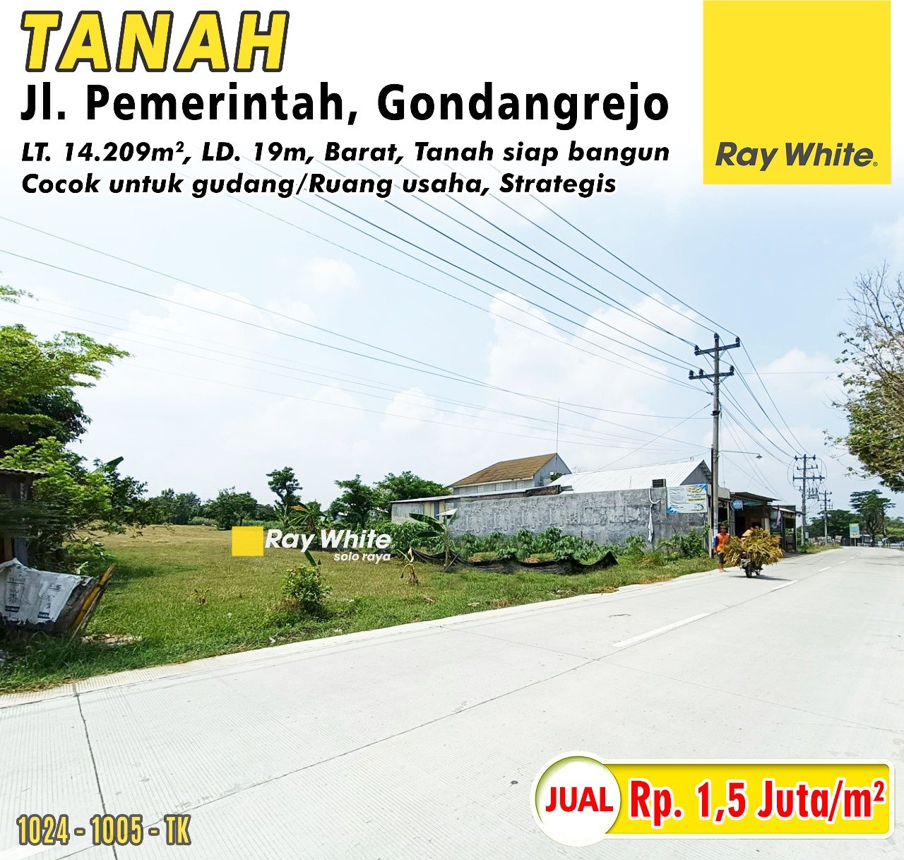 1005. Tatik-Tanah jual jl. pemerintah selokaton gondangrejo karanganyar. HRg 1,5Jt per m2 (pra listing)