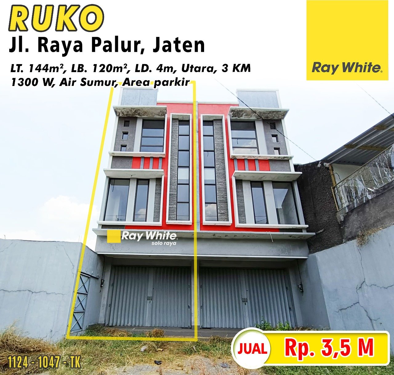 1047. Tatik-Ruko jual jl. raya palur ngringo jaten karanganyar. HRg 3,5M (pra listing)