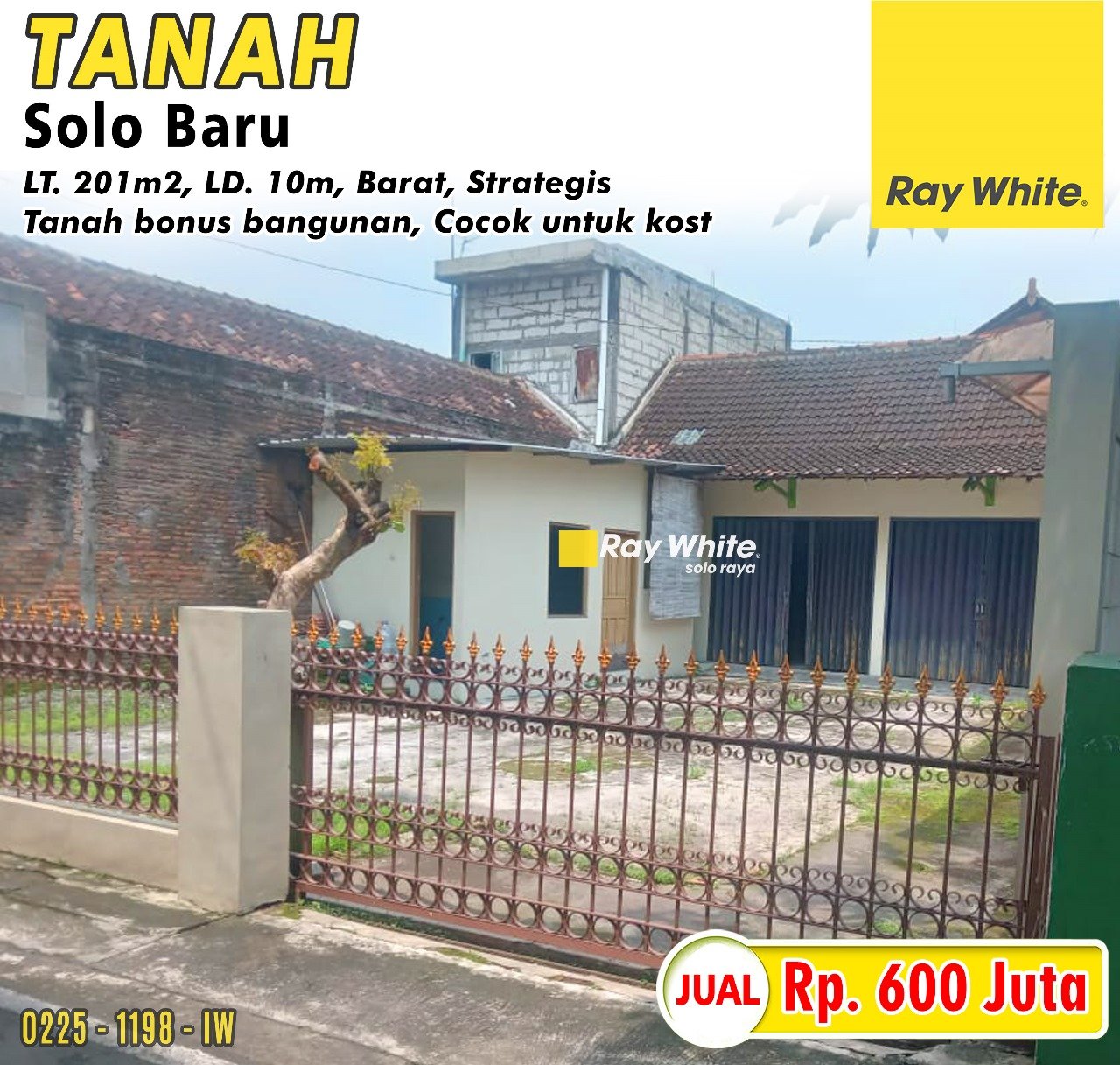 1198. Iwan-Tanah jual solo baru grogol sukoharjo. HRg 600Jt (pra listing)