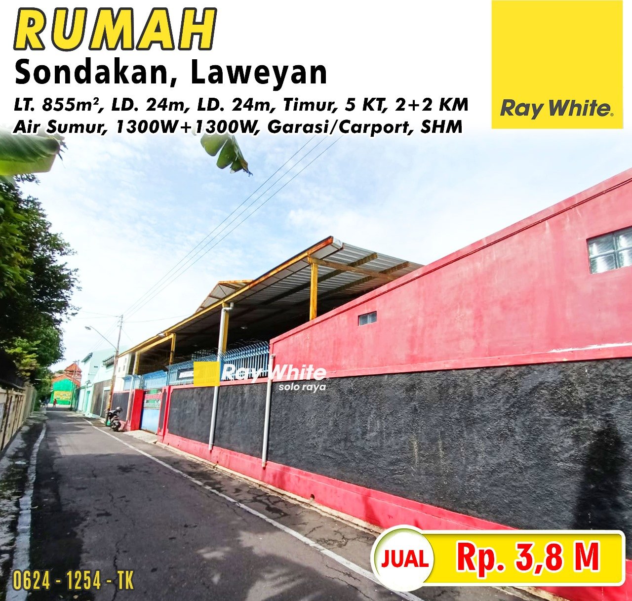 1254. Tatik-Rumah jual jl. madubronto sondakan laweyan surakarta. SHM. Hrg 3,8M