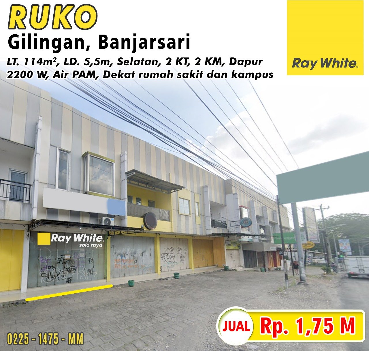 1475. Meme-Ruko jl. tentara pelajar gilingan banjarsari surakarta. HGB 485. HRg 1,75M