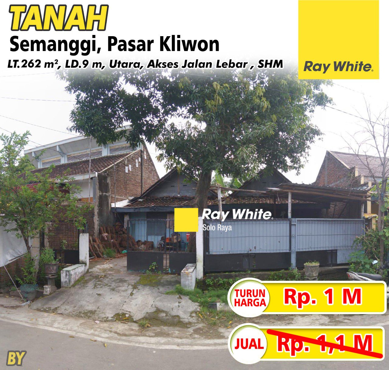 Bayu-Tanah jual Semanggi Pasar Kliwon Surakarta. SHM 8366, 8367. Hrg 1,1M turun jadi 1M