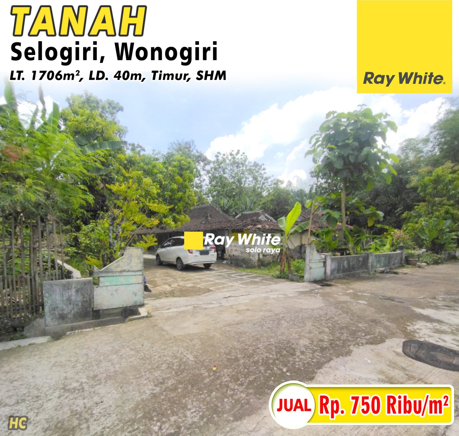 Hari CS-Tanah jual kaliancar selogiri wonogiri. SHM 2725. HRg 750Rb per m2