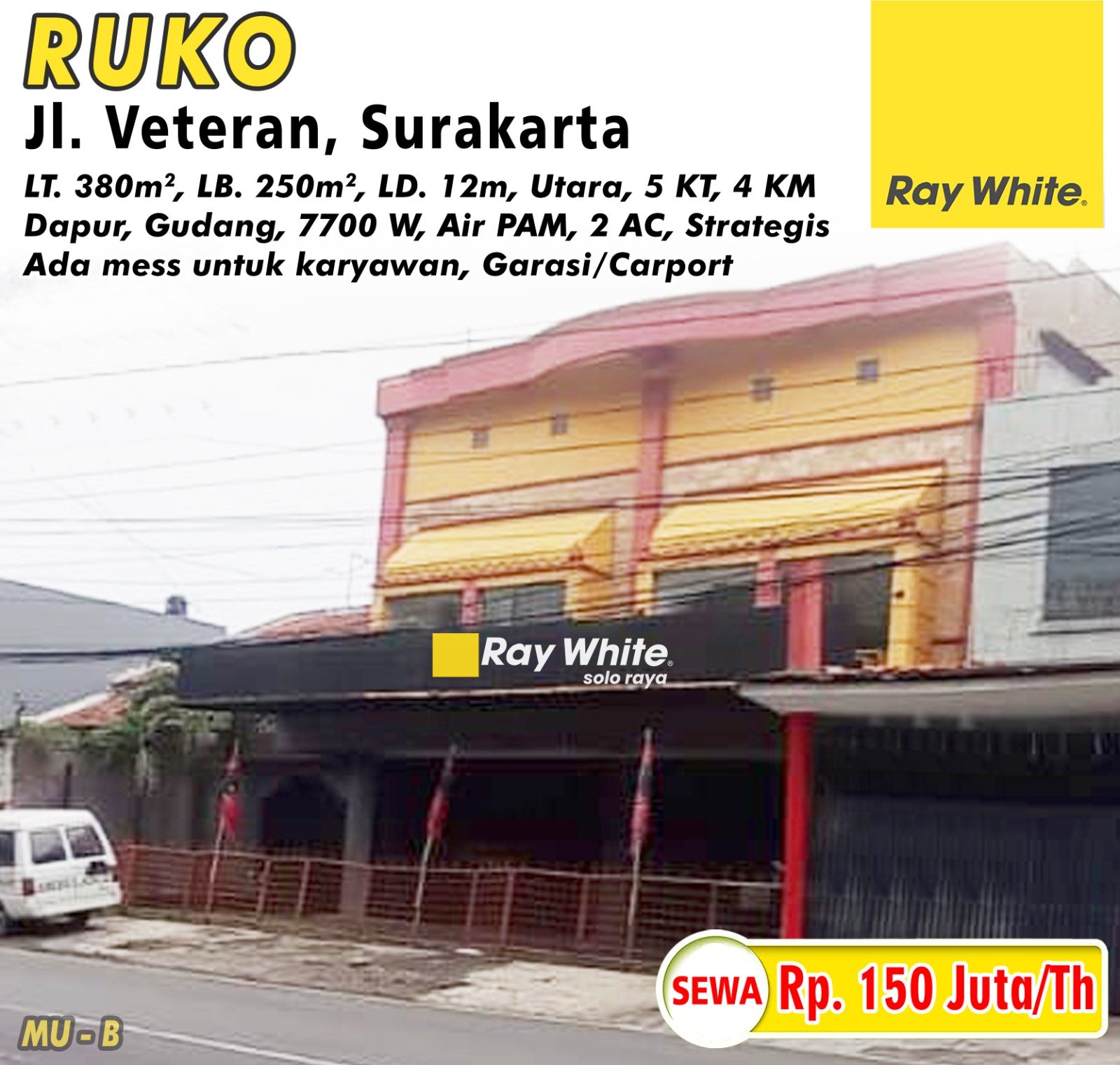 Muhammad-Ruko sewa jl. vetaran gading wetan pasar kliwon surakarta. HRg 150Jt per th. GRade B (pra listing)