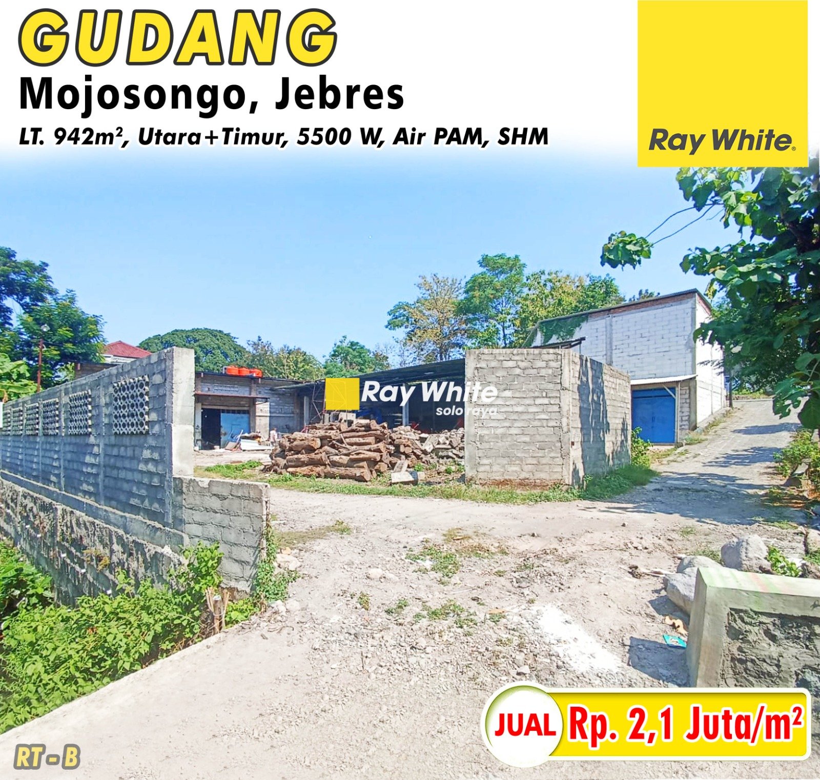 Rita-Gudang jual ring road mojosongo jebres surakarta. SHM 2233. HRg 2,1Jt per m2. Grade B