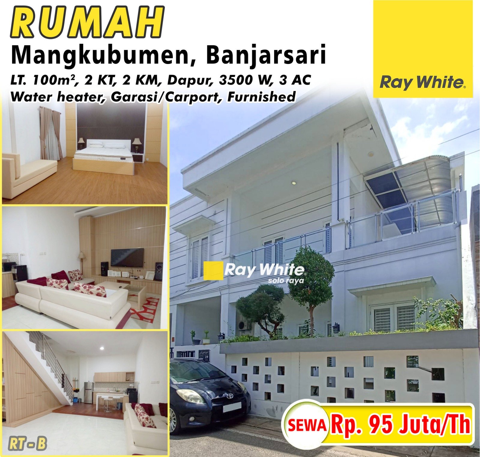 Rita-Rumah sewa turisari mangkubumen banjarsari surakarta. Hrg 95Jt per th. Grade B (pra listing)