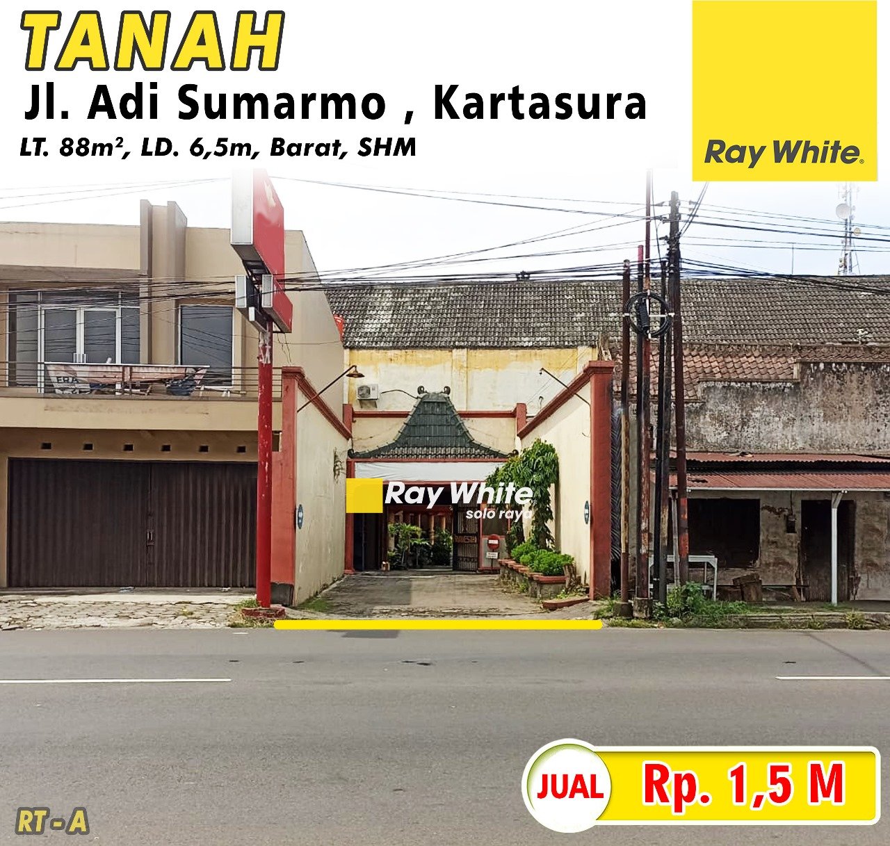 Rita-Tanah jual jl. adi sumarmo Kartasura sukoharjo. SHM 4978. HRg 1,5M. Grade A