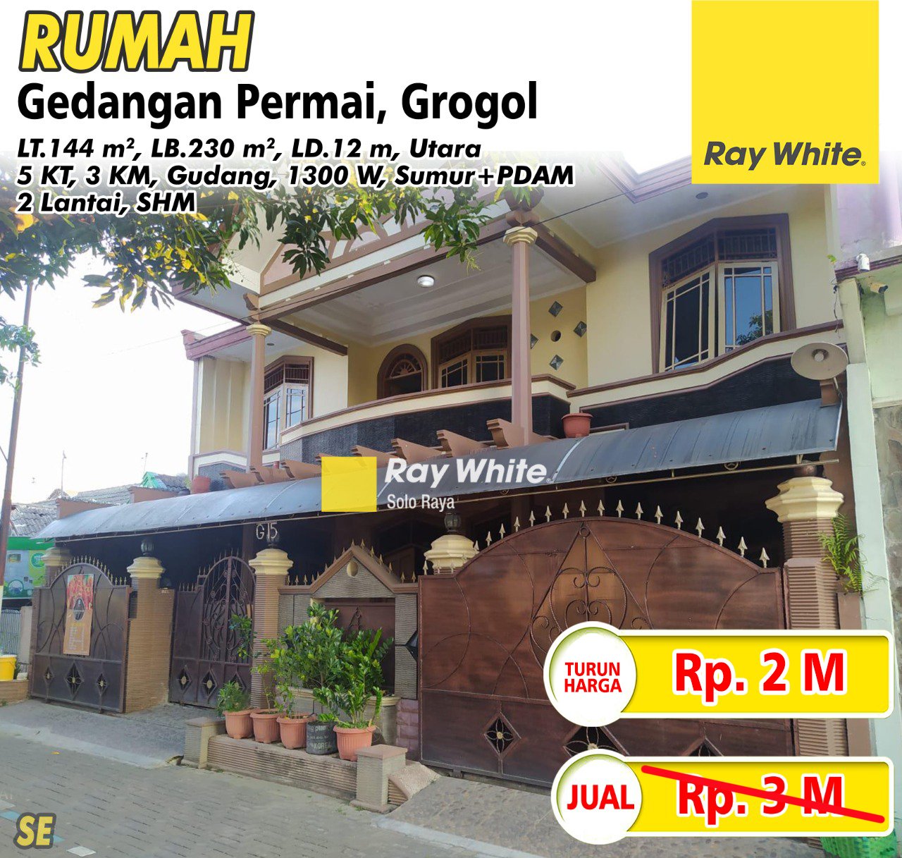 Searle-Rumah jual perum gedangan permai gedangan grogol sukoharjo. SHM 4368, 4370. Hrg 3M turun jadi 2M