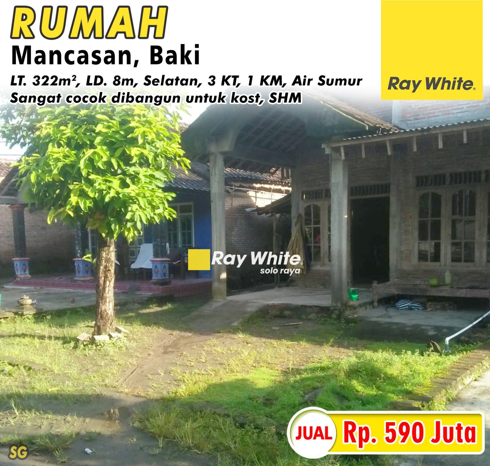 Sugiman-Rumah jual dukuh wetan mancasan baki sukoharjo. SHM 2971. HRg 590Jt