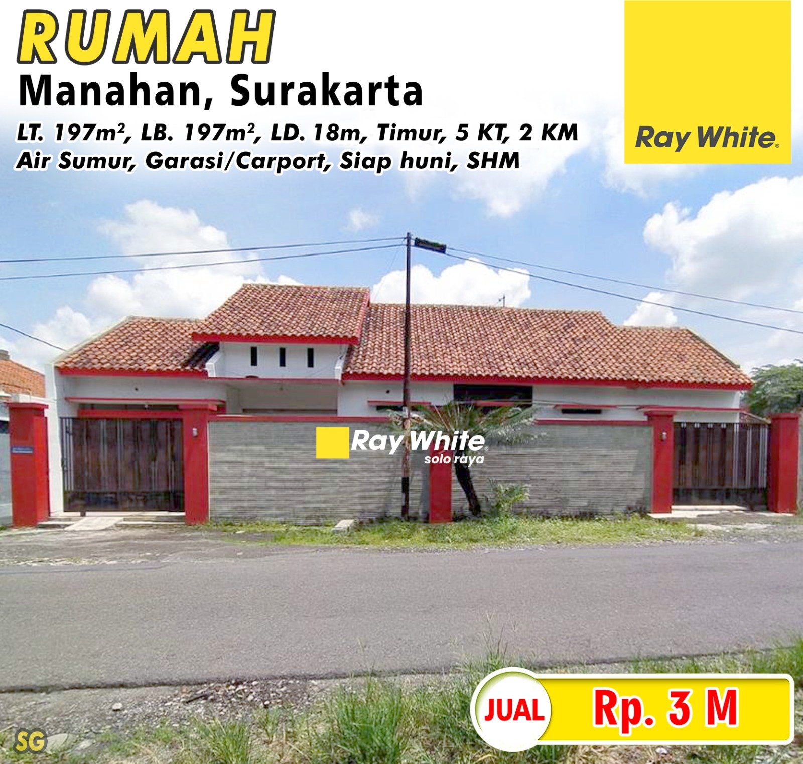 Sugiman-Rumah jual manahan banjarsari surakarta. SHM 1531. Hrg 3M