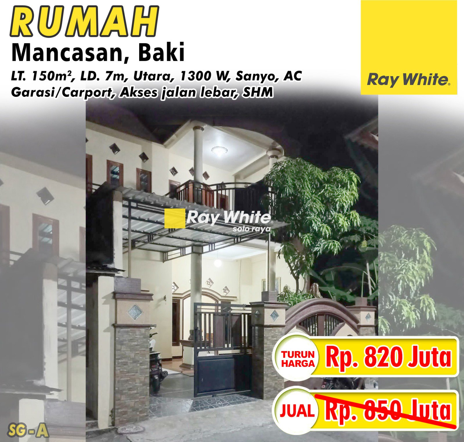 Sugiman-Rumah jual pakis mancasan baki sukoharjo. SHM 2094. HRg 850Jt turun jd 820Jt. Grade A