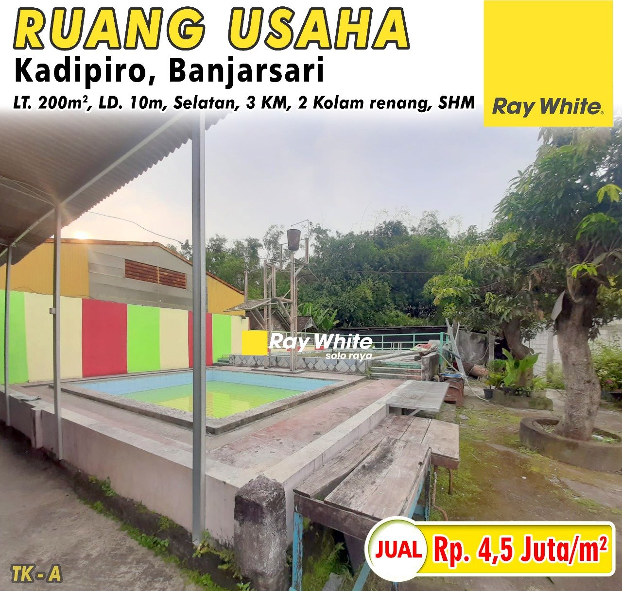Tatik-Ruang usaha jual klodran kadipiro banajrsari surakarta. SHM 16881. Hrg 4,5Jt per m2. Grade B