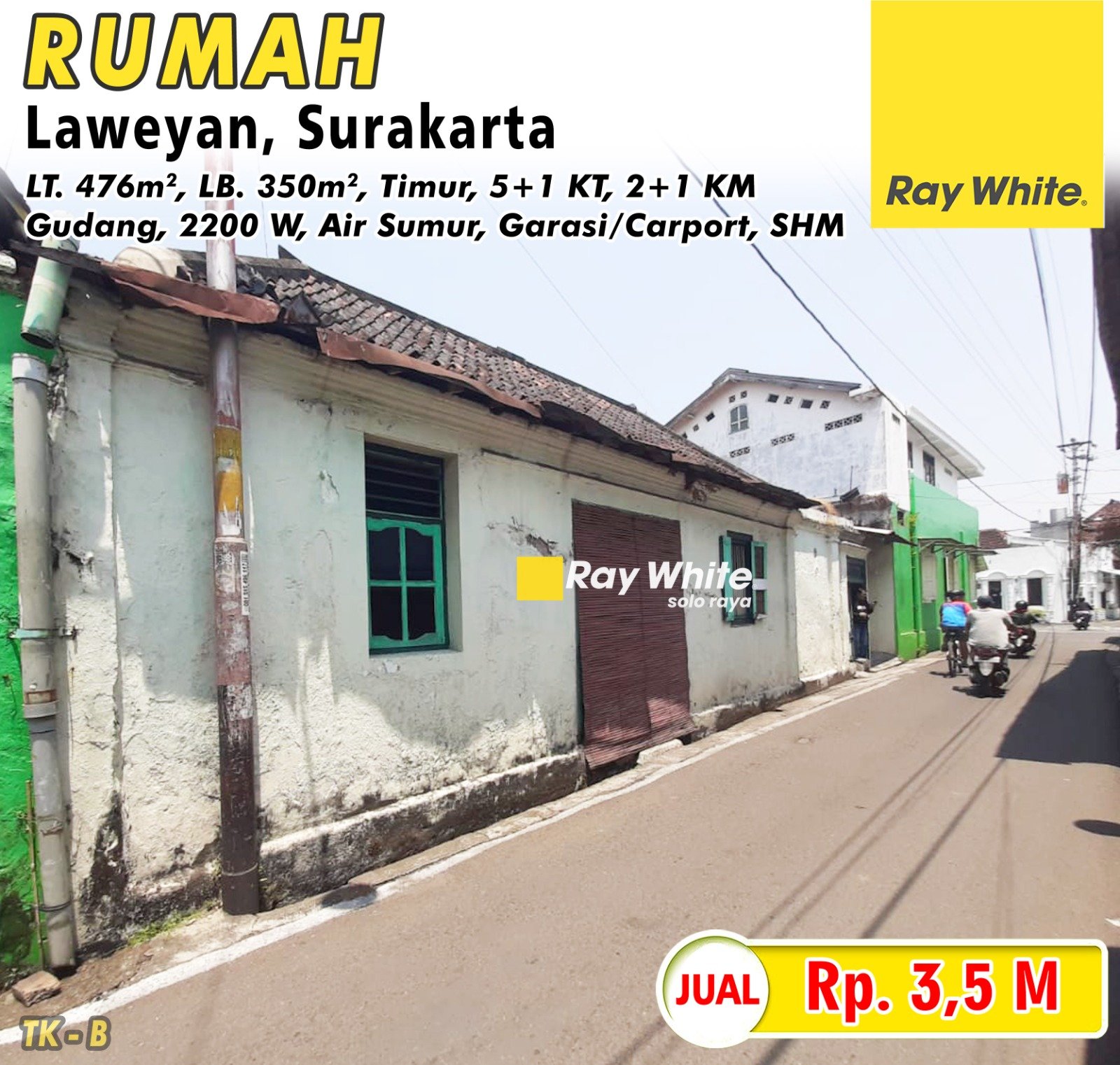 Tatik-Rumah jual jl. tiga negeri laweyan laweyan surakarta. SHM 168. Hrg 3,5M. Grade B