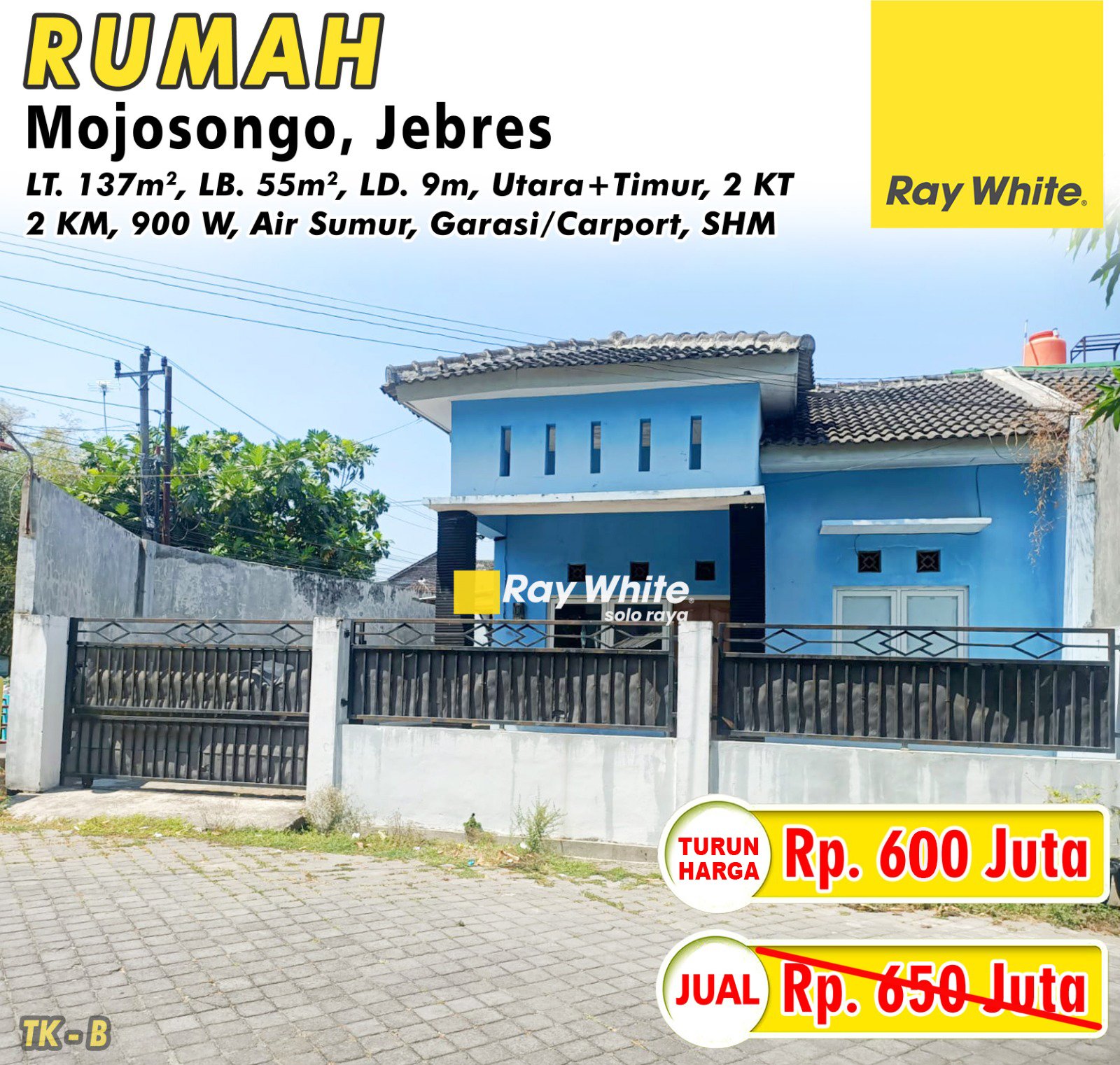 Tatik-Rumah jual perum puncak solo mojosongo jebres surakarta. SHM 17721. Hrg 650Jt turun jd 600Jt. Grade B
