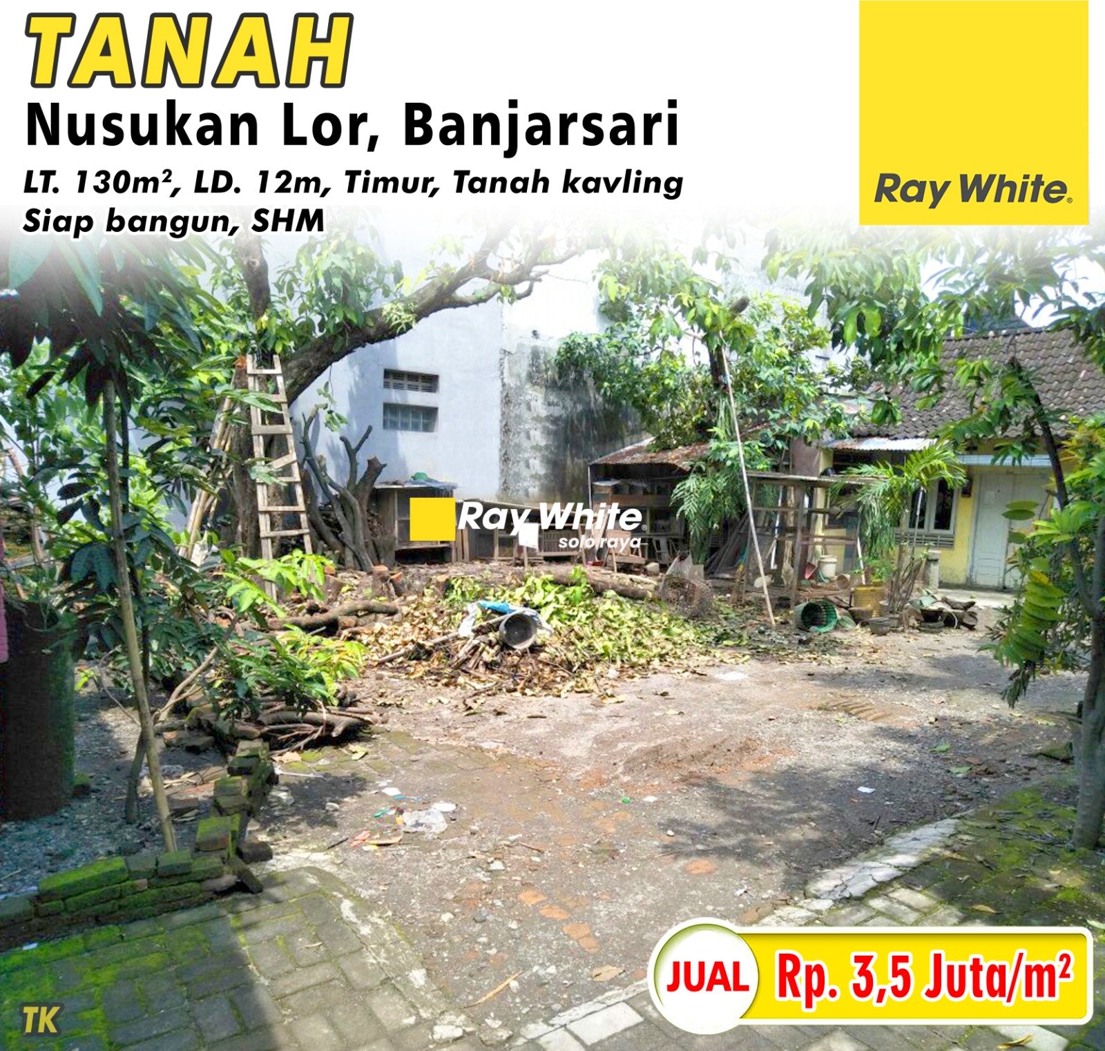 Tatik-Tanah jual bonorejo nusukan lor banjarsari surakarta. SHM 0816. HRg 3,5Jt per m2
