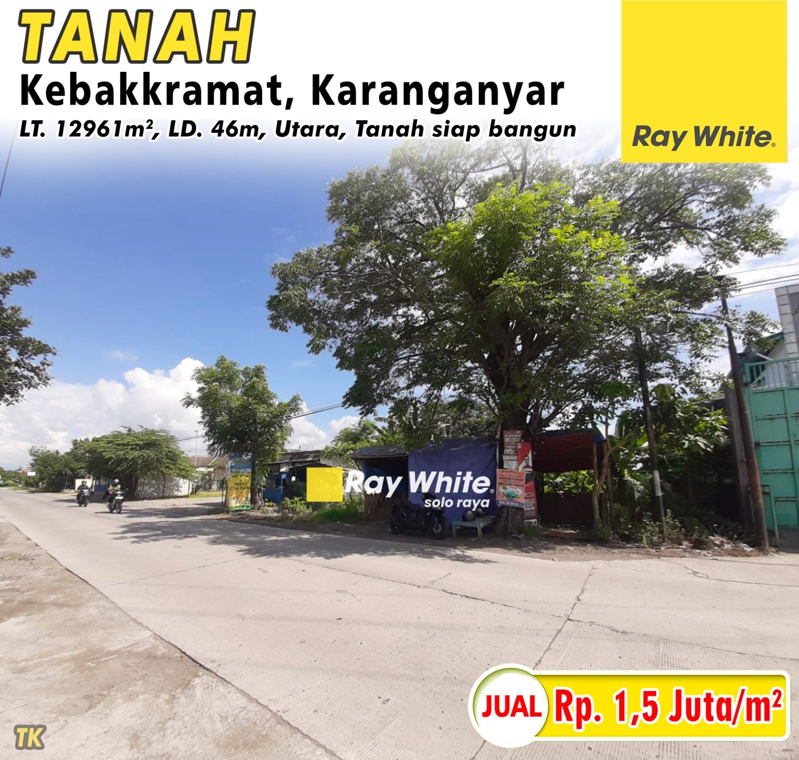 Tatik-Tanah jual jl. grompol jambangan kaliwuluh kebakkramat karanganyar. HRg 1,5Jt per m2 (pra listing)