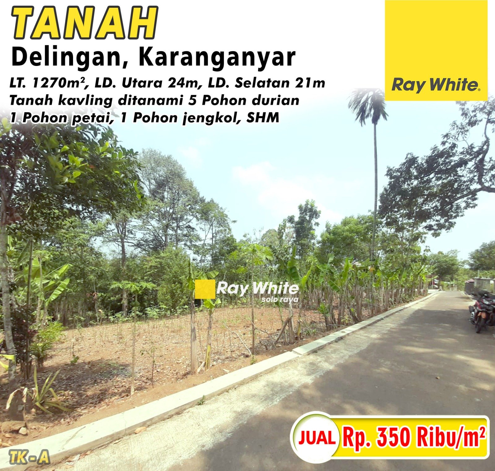 Tatik-Tanah jual jl. jerakah-delingan delingan karanganyar karanganyar. SHM 1562. Hrg 350Rb per m2. Grade A