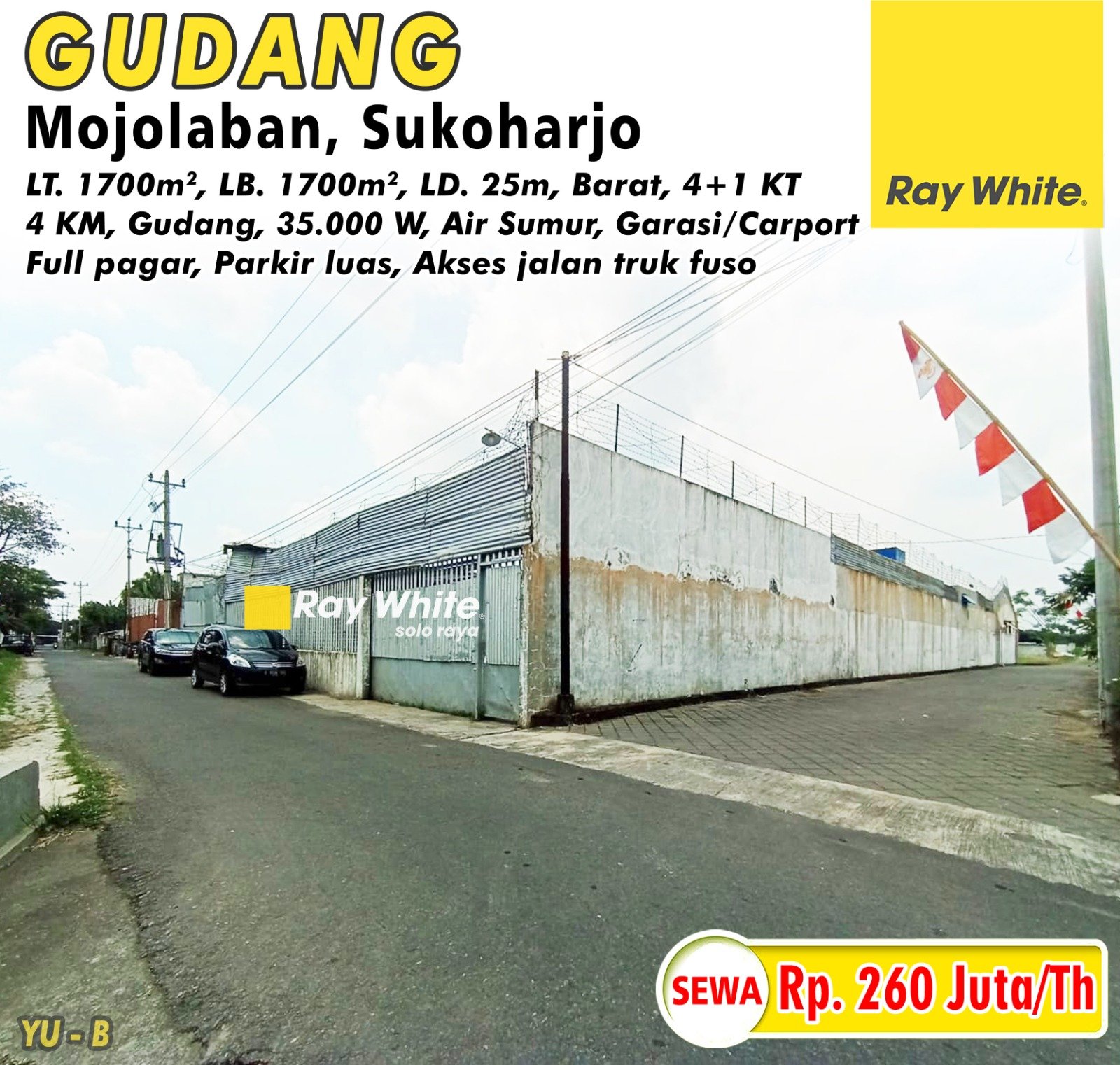 Yuniar-Gudang sewa sapen joho mojolaban sukoharjo. Hrg 260Jt per th (pra listing)