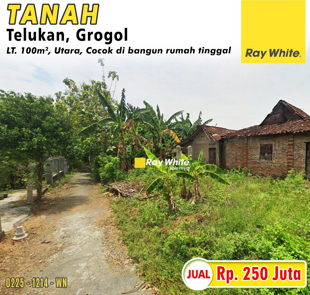 1214. Wina-Tanah jual telukan grogol sukoharjo. HRg 250Jt (pra listing)