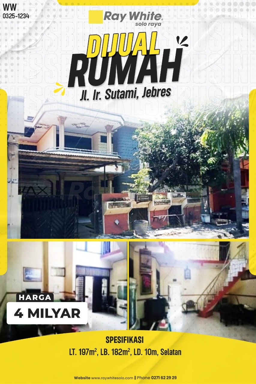 1234. Winny-Rumah jual jl. ir sutami jebres surakarta. HRg 4M (pra listing)